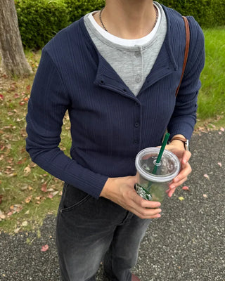 Layered Rib Cardigan