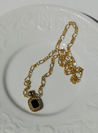 Setton Pendant Necklace Gold  Black