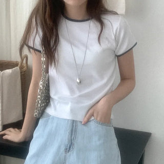 Modal bicolor short-sleeved T-shirt