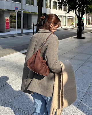 Suede shoulder bag