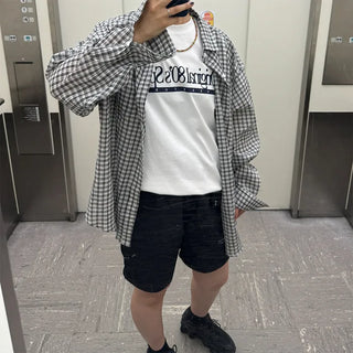 Checked sheer shirt
