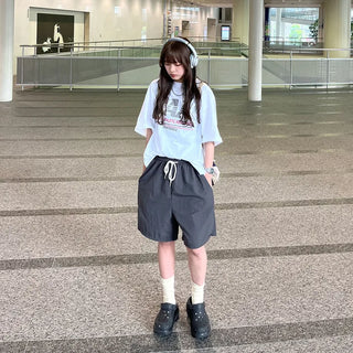 Nylon Banding Half Pants