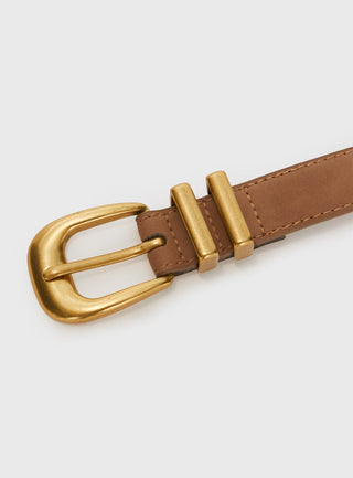 Duncani Faux Suede Belt BrownGold