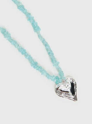 Ralina Pendant Necklace Silver  Aqua