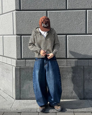 (Unisex) Washed Balloon Denim Pants
