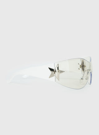 Audree Star Detail Sunglasses Silver  Smoke