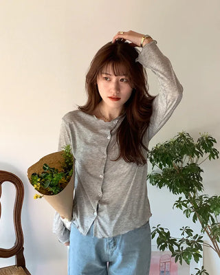 Asymmetrical sheer cardigan