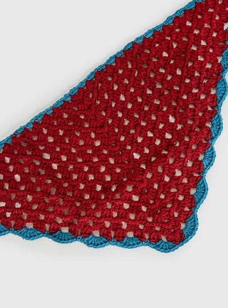 Zeea Knit Hair Scarf Red / Blue