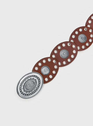 Sacrifices Belt Brown  Silver