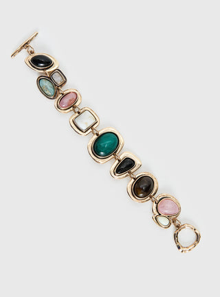Jazlyn Stone Bracelet Gold  Pink