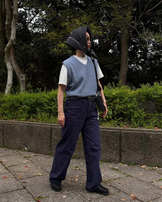 Cotton herringbone pants