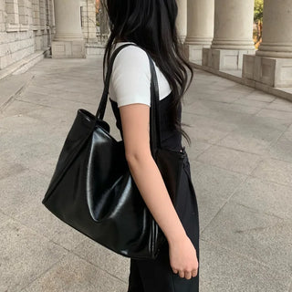 Leather Big Shoulder Bag