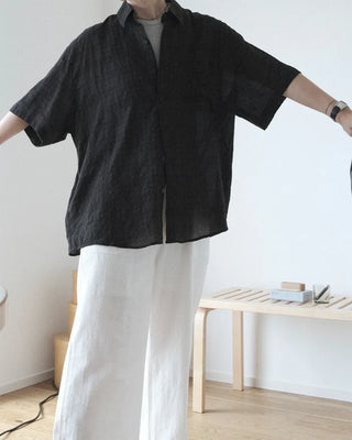 Checked short-sleeved shirt