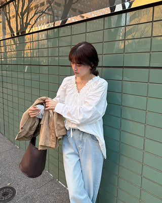 Shirred Ribbon Blouse
