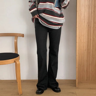 (2 colors) Bootcut denim pants
