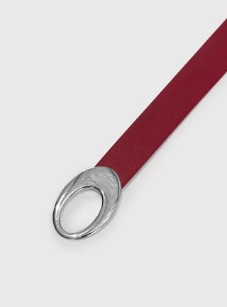 Jaide Low Waist Belt Red  Silver