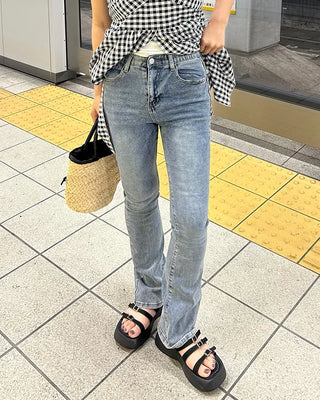 Slim-fit denim pants