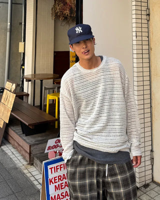 Striped Mesh Knit