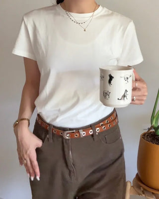 Round neck half-sleeve T-shirt