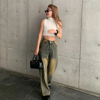 Yellow Wash Loose Fit Denim