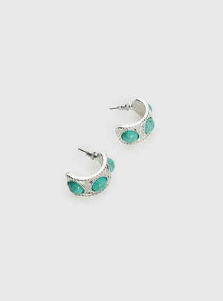 Endellion Hoop Earrings Silver  Turqouise