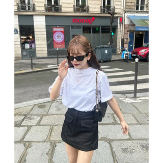 Front pocket mini skirt