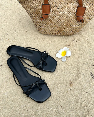 Strap Square Toe Slippers