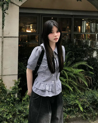 Tiered Shirring Blouse