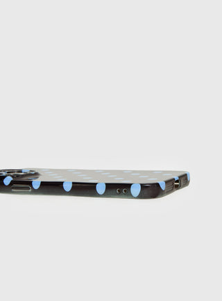Ferrera iPhone Case Black  Blue Polka