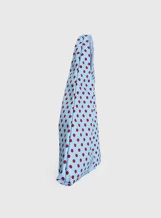 Mayda Tote Bag Red  Blue Polka