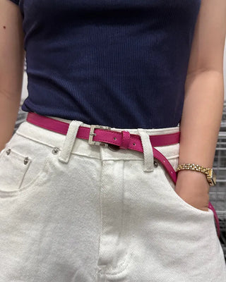 Silver buckle belt