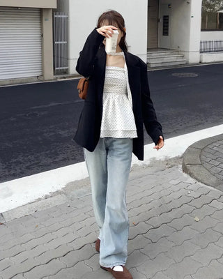 Scarf set with polka dot design sleeveless top