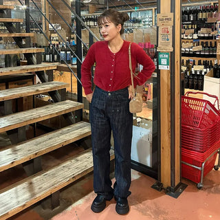 Indigo wide-leg denim