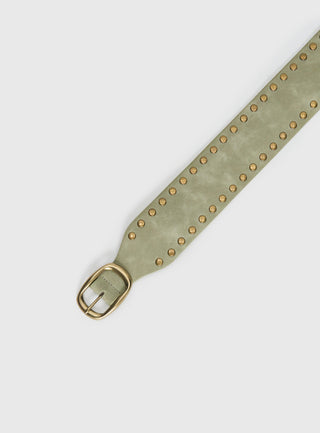 Spheres Stud Belt Sage  Gold