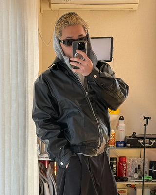 Colored leather jacket