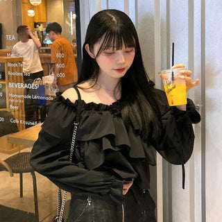 Ruffled Cropped Blouse