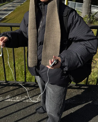 Checked padded jumper