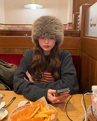 Fur knit beanie