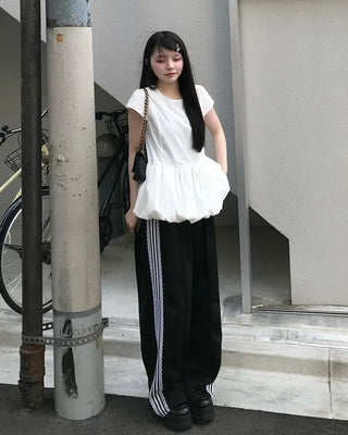 Side Lace Wide Pants