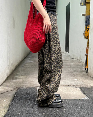 Leopard print cotton pants