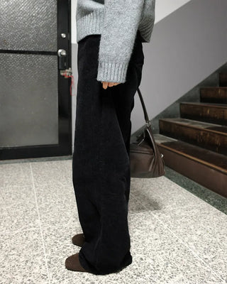 Corduroy wide-leg pants