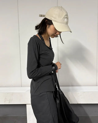 Halter layered cardigan