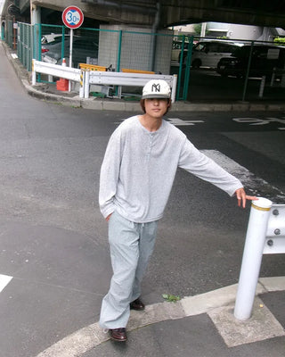 Checked parachute pants