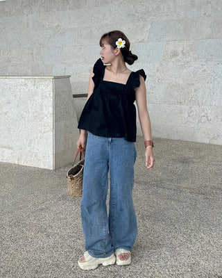 Rear Ribbon Sleeveless Blouse