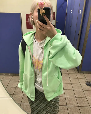 Color Point Zip Hoodie