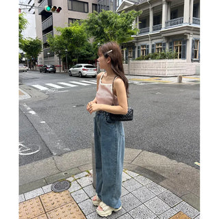Denim with waist buckle