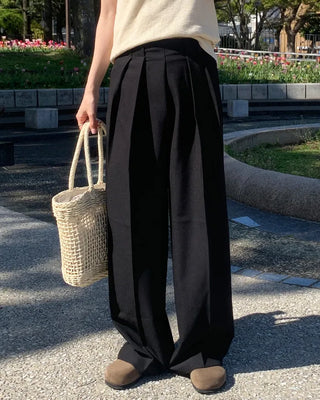 Double-pleated slacks