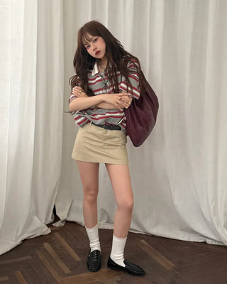 Low-waisted mini skirt