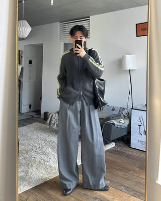 Sleeve Line Double Zip Knit