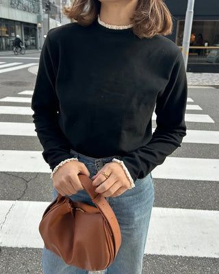 Slim-fit frill detail knit